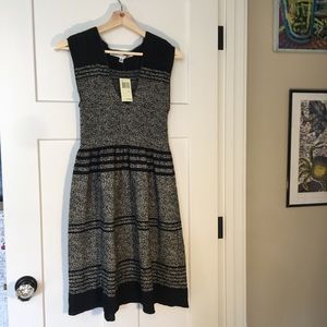 Max Studio black & white ethnic midi dress NWT S